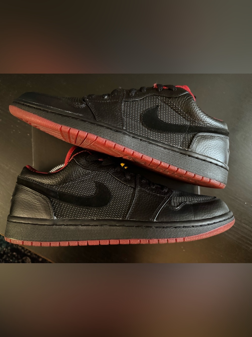 Jordan 1 Retro Low ‘Black Silver Red’ Size 10M/11.5W. Great Condition